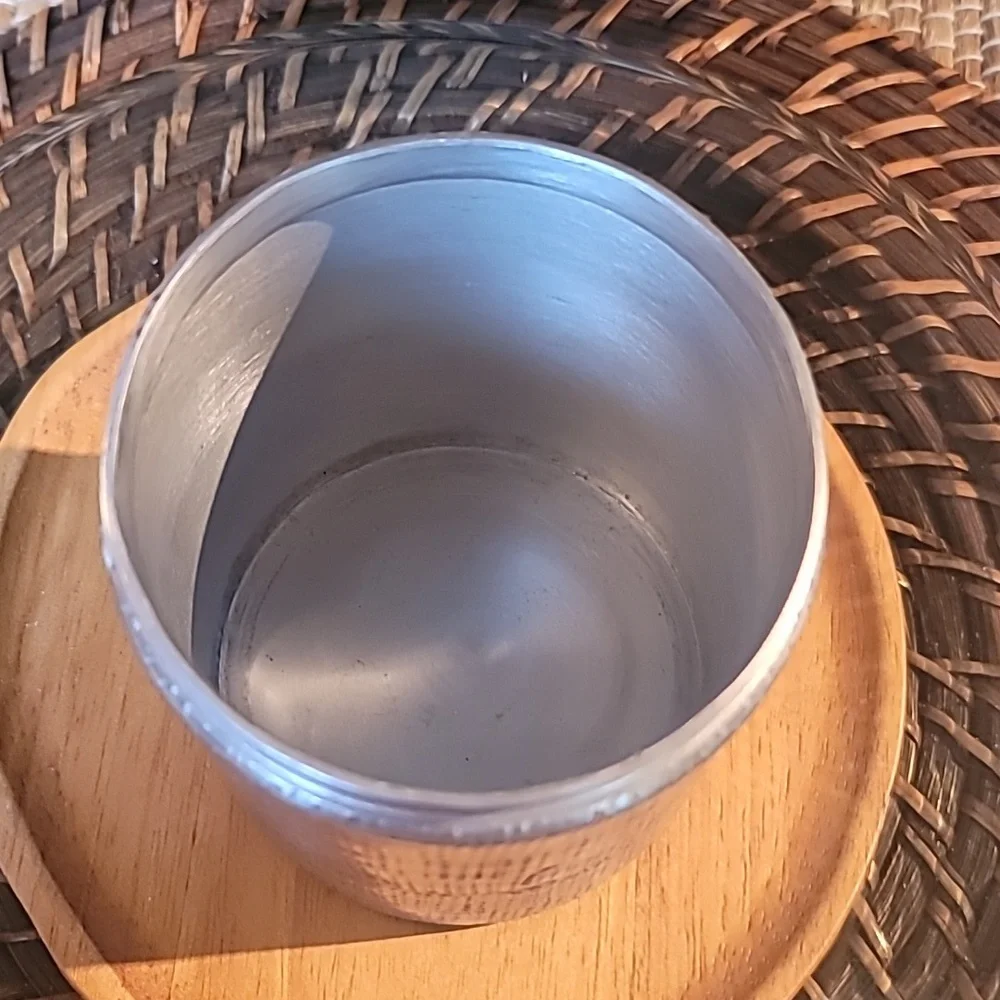 Vintage threshold aluminum etched lidded canister